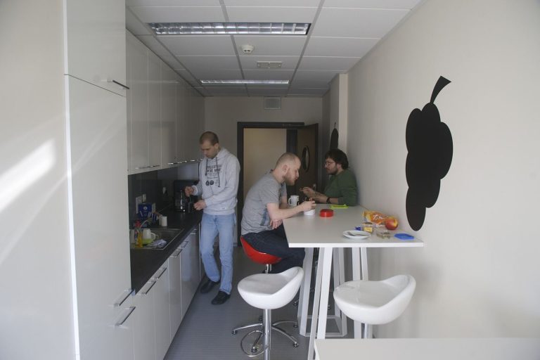 worker taking a relaxed break at the office